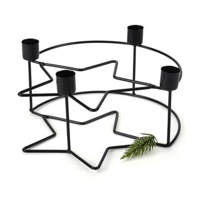 Metall-Stabkerzenhalter Advent, Kerzenstnder Advent, Adventskranz, Adventsdeko, Metallkranz Advent