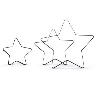 Metall-Stern schwarz, Deko-Stern aus Metall, Stern zum Selbstgestalten, Weihnachtsdeko