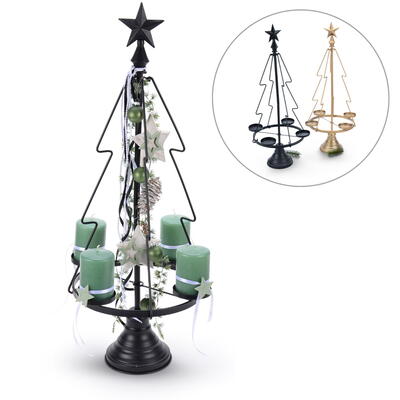 Metall-Stumpenkerzenstnder Advent, Kerzenstnder Advent, Adventskranz, Adventsdeko, Metallkranz Advent, Winterdeko, Tischkranz