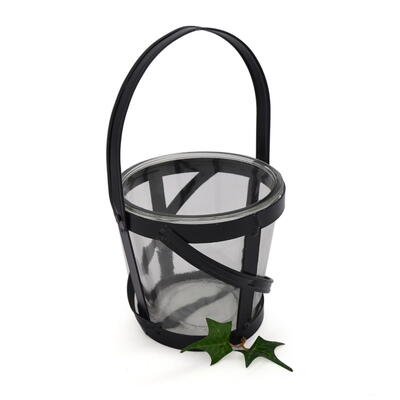 Metall-Windlicht mit Glas, Kerzenglas, Windlicht aus Metall, Deko-Glas, Kerzenhalter, Gartendeko, Metalldeko