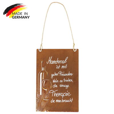 Metallschild Gute Freunde, Rostdeko, Rostschild, Blechschild, Schild aus Edelrost, Wanddekoration