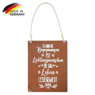Metallschild Lebenswert, Dekoschild, Wanddeko, Blechschild, Rostschild, Rostdeko