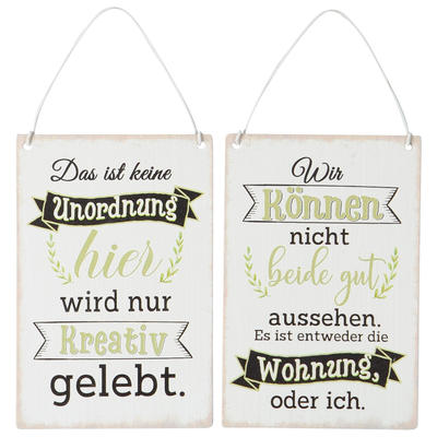 Metallschild mit Spruch, Blechschild Unordnung, Wanddeko