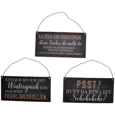 Metallschilder Winterspeck und Kalorien, Blechschild, Schild, Wanddeko