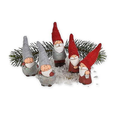 Mini Santa Keramikfigur Weihnachtsmann mit Filzhut, Deko Weihnachtsmann, Deko Figur, Weihnachtsdeko, Deko Weihnachten