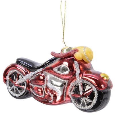 Motorrad, Baumschmuck, Weihnachtsdeko, Christbaumschmuck, Dekohnger aus Glas