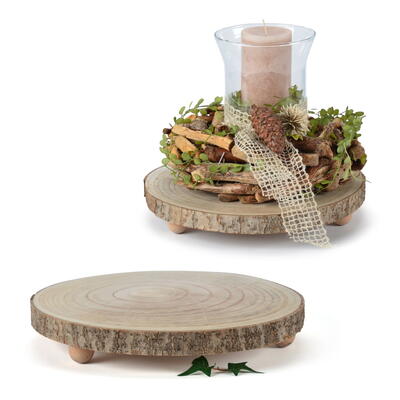 Paulowniaholz-Tortenplatte, Holzscheibe, Baumscheibe, Naturdeko, Tortenplatte aus Holz, Dekoplatte