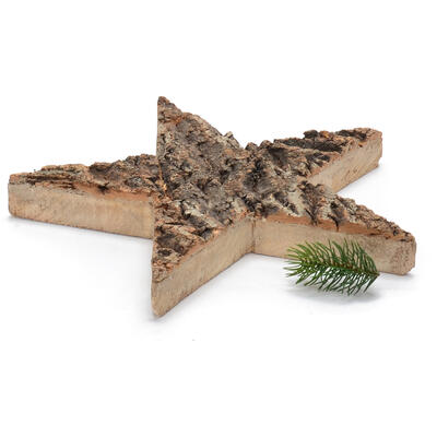 Paulowniaschwarten-Stern, Holzstern, Dekostern Holz, Weihnachtsstern, Naturdeko