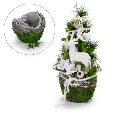 Pflanzball, Grabgef, Trauerfloristik, Moos-Pflanzball, Pflanzgef, Grabschmuck