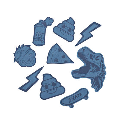 Reflektierendes Sticker-Set StickyRicky, blue, selbstklebende Textil-Sticker