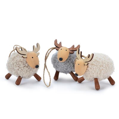 Rentier zum Hngen, Dekohnger Plschrentier, Weihnachtshnger, Elch zum Hngen, Baumschmuck, Plschelch, Weihnachtsdeko
