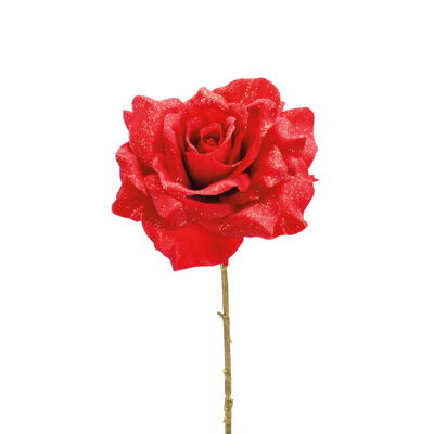 Rose, Weihnachtsrose, Rose beglittert, k�nstliche Rose, Glitterrose, Weihnachtsdeko