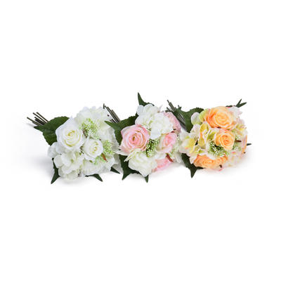 Deko Kamelie Rosen Strauß 27x22cm Künstliche Kunst Seiden Blumen Blüte Muttertag 