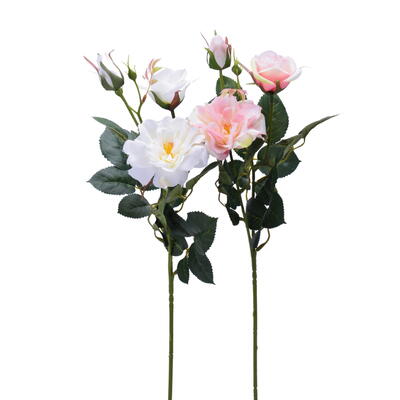 Rosenzweig, knstliche Rose, Seidenblume, Kunstblume, Dekozweig Rose