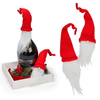Santa-Mütze für Flaschenkopf, Nikolaus, Weihnachtsdeko, Deko für Weihnachten