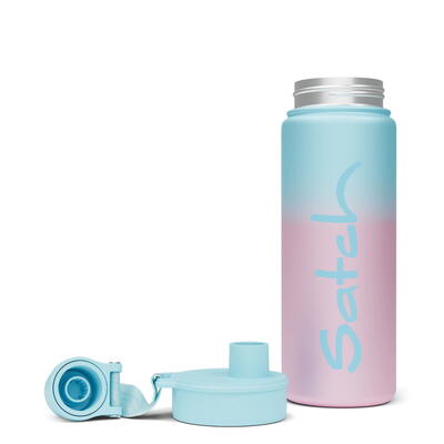 Satch Edelstahl-Trinkflasche Light Blue Graffiti