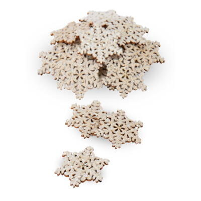 Schneeflocke aus Holz, Holzschneeflocke, Streuartikel Winter, Winterdeko, Schneeflocken-Streuer