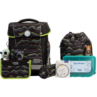 SCHOOL-MOOD Patchies-Set 3-teilig – Klett-Aufnäher Für Schulranzen, Motiv Panther, Mehrfarbig