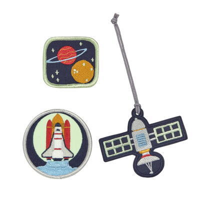 School Patches-Set, 3-teilig, 2 Patches + 1 Anh�nger, Spaces