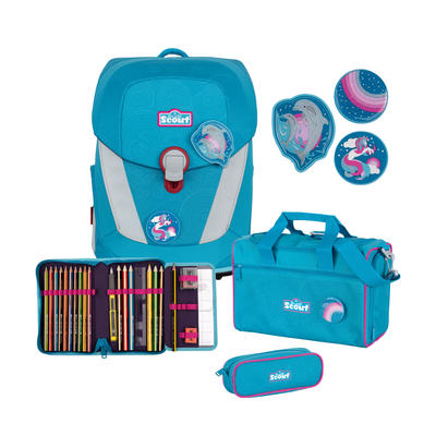 Scout Sunny II, Schulranzen-Set, 4-teilig, Dolphins