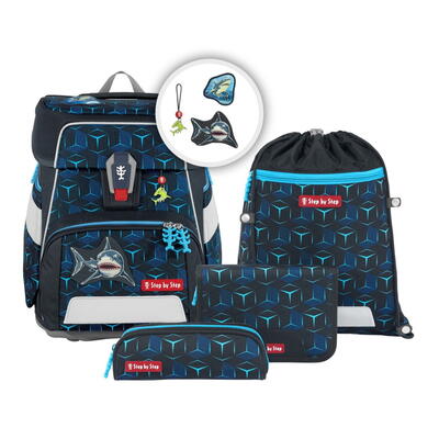 Step by Step SPACE SHINE, Schulranzen-Set 5-teilig, Shark Dexter, Special Edition