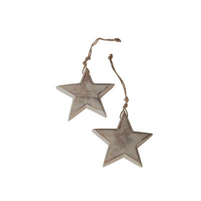 Sternhänger aus Holz weiß gewaschen, Weihnachtsdeko, Deko Weihnachten, Sterne