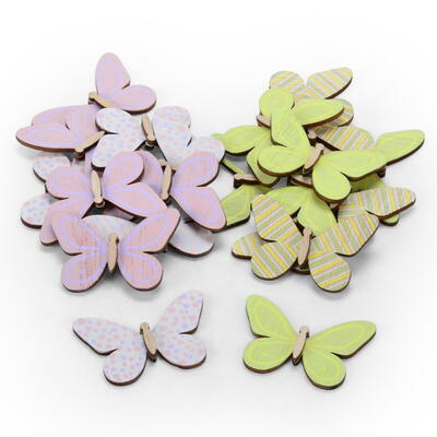 Streudeko Schmetterlinge, Holz-Schmetterlinge, Holzschmetterlinge, Streuschmetterlinge, Fr�hlingsdeko, Tischstreuer Schmetterlin