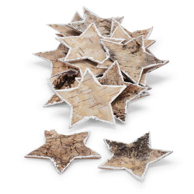 Streusterne gro, Birkensterne mit Rand, Streudeko Sterne, Weihnachtsdeko, Sterne zum Streuen, Holzsterne