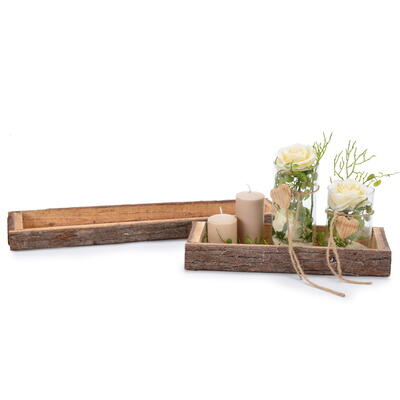 Tablett Rindenholz natur gewaschen, Deko-Tablett