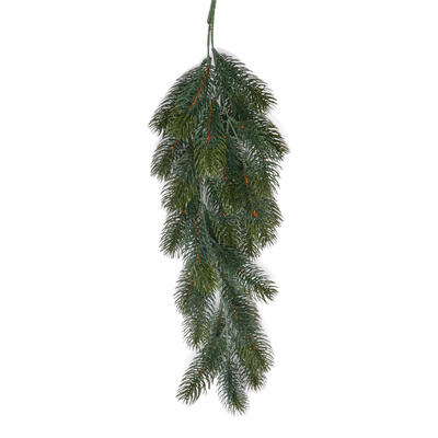 Tannenzweig 65 cm, künstlicher Tannenzweig, Weihnachtsdeko, Kunstpflanzen, Winterdeko, Adventsdeko