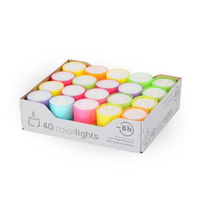 Teelichte 'Summerlights', Teelichter, farbige Teelichte, Sommer-Teelichte, bunte Teelicht, Kerzen