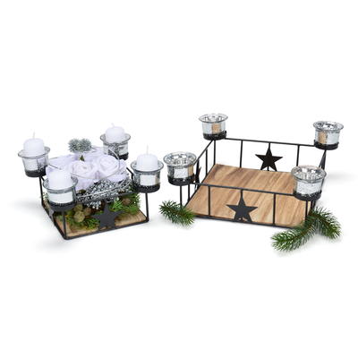 Teelichthalter Advent, Kerzenhalter, Kerzenständer, Adventskranz