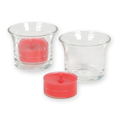 Teelichthalter aus Glas, klar, Kerzenständer