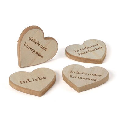 Trauerherz mit Spruch, Holzherz mit Text, Grabschmuck, Trauerschmuck, Trauerfloristik, Grabgestecke