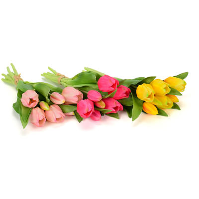 Tulpen-Bund Real Touch, Frhlingsblumen, Seidenblumen, Kunstblumen, Ostern