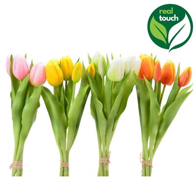 Tulpen-Bund Real Touch, Frhlingsblumen, Seidenblumen, Kunstblumen, Ostern, knstliche Tulpen