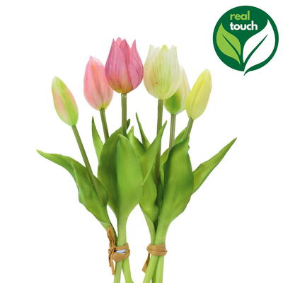 Tulpen-Bund Real Touch Lnge 25 cm, Frhlingsblumen, Seidenblumen, Kunstblumen, Ostern, knstliche Tulpen
