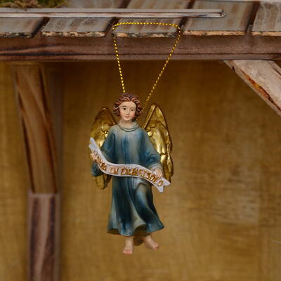handbemalt Verkündigungsengel zu 9-11cm Engel Krippenfigur aus Polyresin 