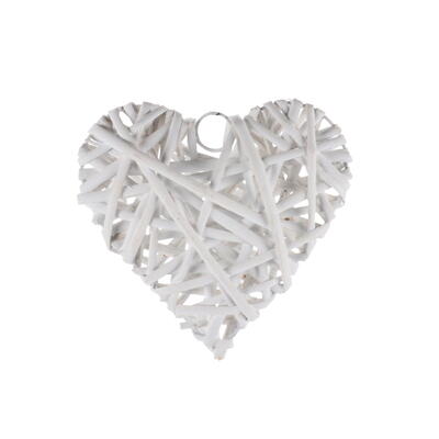 Weiden-Herz, Weidenherz, Rattan-Herz, Dekoherz, Herzdeko, Hochzeitsdeko, H�nger Herz wei�