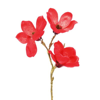 Weihnachts-Magnolie, Magnolie beglittert, k�nstliche Magnolie, Weihnachtsdeko, Winterdeko