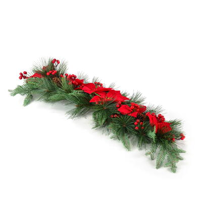 Weihnachts-Mix-Lufer rot, Weihnachtsstern-Lufer, Tischdeko Weihnachten, Tischdeko mit Weihnachtsstern, Weihnachtsdeko