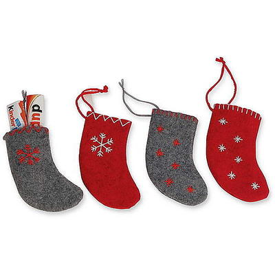 Weihnachtssocke aus Filz im Kleinformat, Weihnachtsdeko