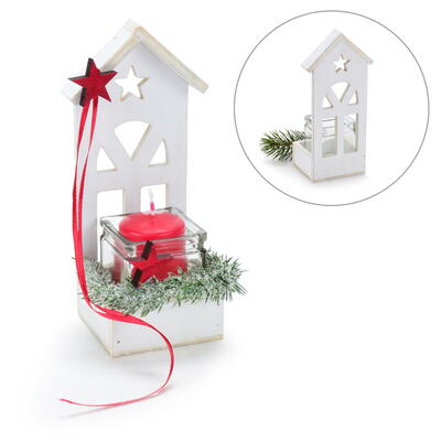 Windlicht Haus, Teelichthalter Haus, Kerzenhalter Haus, Teelichtglas mit Haus, Weihnachtsdeko
