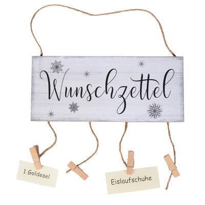 Wunschzettel-Schild aus Holz, Holzschild Wunschzettel, Dekoschild, Schild Weihnachten