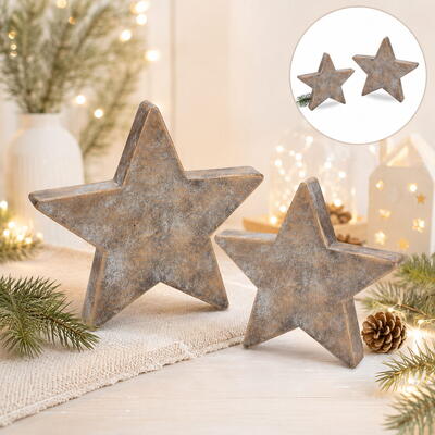 Zement-Stern, Stern aus Zement, Weihnachtsdeko, Zementstern, Sterndeko