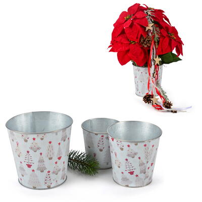 Zinktopf Bumchen, Dekotopf, Pflanztopf, bertopf, Weihnachtsdeko, Weihnachtstopf