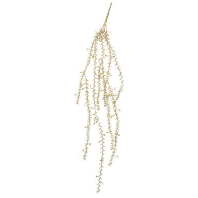 Zweighänger gold beglittert, Dekozweig, Glitterzweig, Weihnachtsdeko, künstlicher Blätterzweig gold, Kunstblume