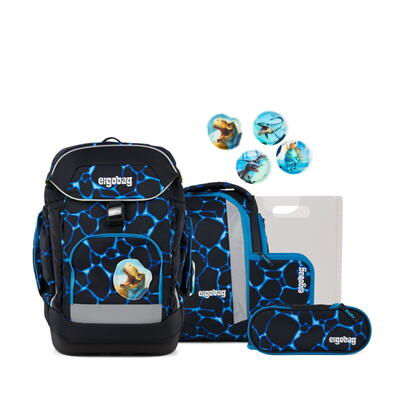 ergobag Schulranzen Maxi, 6-teiliges Set, Brassic Garden, Color flash Edition