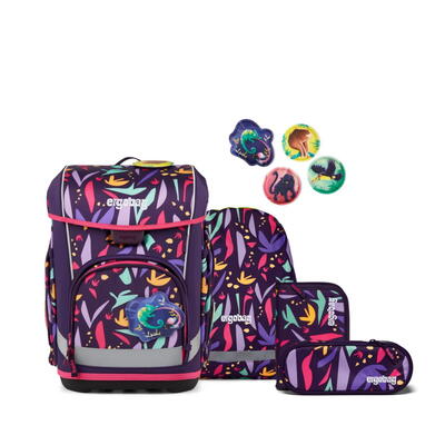 ergobag cubo light, Schulranzen-Set, 5-teilig, AmB�rzonas, Color flash Edition
