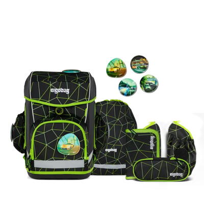ergobag cubo light, Schulranzen-Set, 6-teilig, CyBr Race
